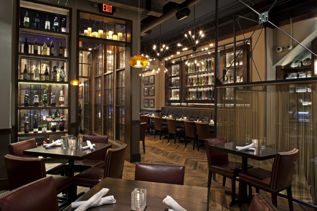 Posana Restaurant Asheville NC Seating Area - Services Included Space Planning, Ceiling & Lighting Design, Finishes, Furniture, Accessories