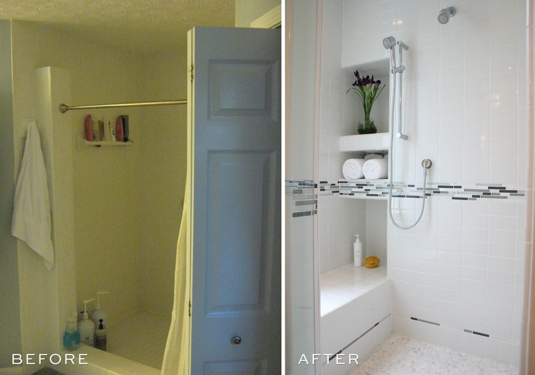 Before & After - Modern Luxe Bath, by Stratton Design Group