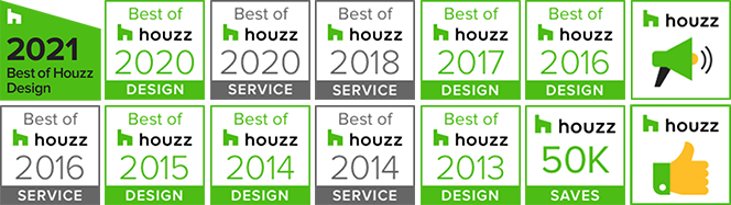 Group of Houzz award logos won by Stratton Design Group