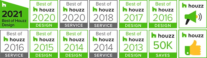 Group of Houzz award logos won by Stratton Design Group